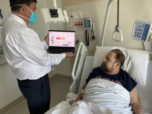 lenexacare in action at the hospital with a patient and a doctor monitoring